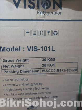 VISION Mini Refrigerator RE-101 Liter SS with V. Box